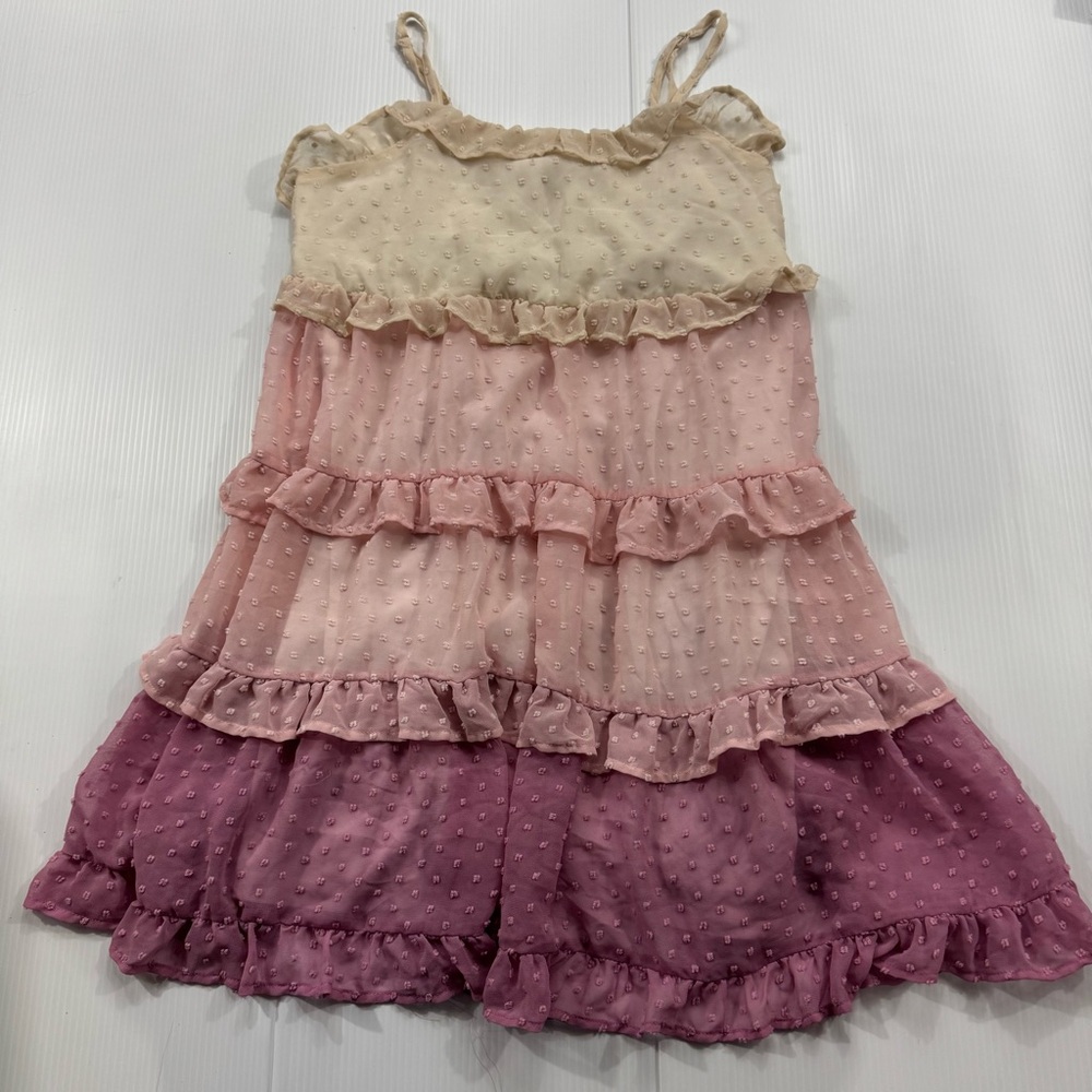 B55. Women’s Pink and Purple Tiered Dress (S)